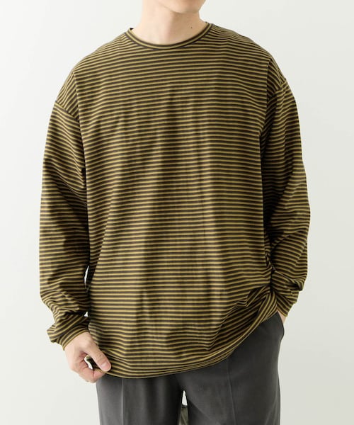 ITEMS URBANRESEARCH（アイテムズ アーバンリサーチ）の「天竺ボーダーロングスリーブカットソー（Tシャツ/カットソー・メンズ・BLU/BRN/CHA・M/L）」の2枚目の写真