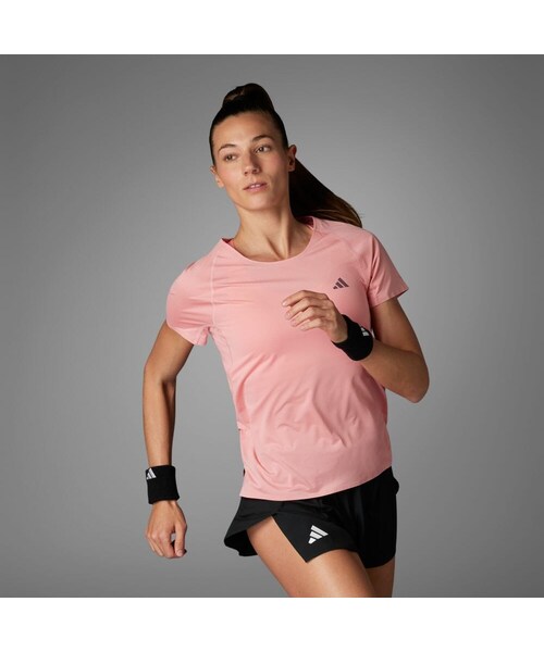 adidas（アディダス）の「アディゼロ ランニング半袖Tシャツ（トップス・レディース・ピンク/ブラック・J/S/J/M/J/L/J/XL/J/2XL/J/XS/XS/M/L/3XL/5XL/J/3XL）」の2枚目の写真