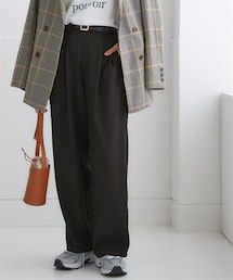 nissen | 【花粉がつきにくい】ストレートパンツ（桜オイル加工）(スラックス)