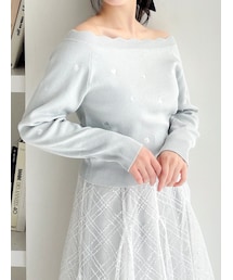 dazzlin | オフショルスカラップハートニット(ニット/セーター)