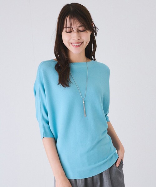 Jayro（ジャイロ）の「ドルマンニットプルオーバー（ニット/セーター・レディース・ブラック/ホワイト/ベージュ/グリーン/ライトグリーン/ネイビー/ブルー系/サックス/ピンク/ローズピンク/イエロー・F）」の14枚目の写真