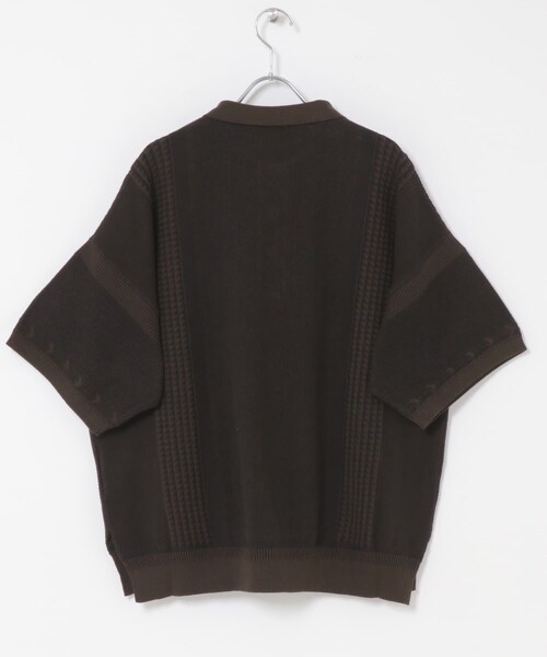 URBAN RESEARCH DOORS（アーバンリサーチドアーズ）の「YASHIKI　AOTSUYU KNIT POLO（ポロシャツ・メンズ・M.GRAY/BROWN/BLACK・1/2）」の14枚目の写真