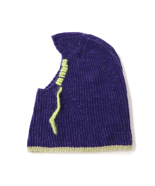 ADAM ET ROPE'（アダムエロペ）の「【BONSAI/ボンサイ】KNIT CHENILLE BALAKLAVA（ニットキャップ/ビーニー・メンズ・ブルー/パープル・F）」の2枚目の写真