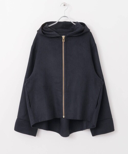 KBF（ケイビーエフ）の「フードWIDEショートコート∴（テーラードジャケット・レディース・L/BLUE/BEIGE/NAVY・one）」の2枚目の写真