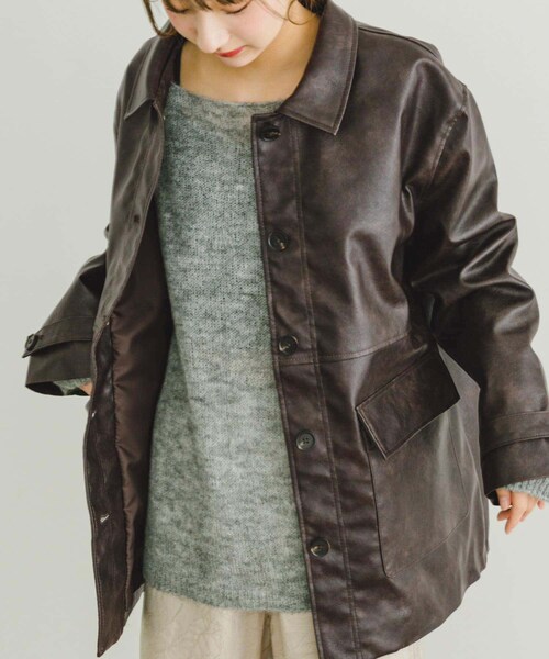 ITEMS URBANRESEARCH(アイテムズ アーバンリサーチ)の「カバーオールジャケット(カバーオール・レディース・BRN/BLK・FREE)」の11枚目の写真