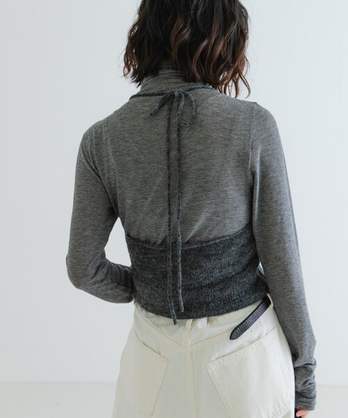 URBAN RESEARCH(アーバンリサーチ)の「ヘアリーニットビスチェ(キャミソール・レディース・CHARCOAL/OFF・FREE)」の15枚目の写真