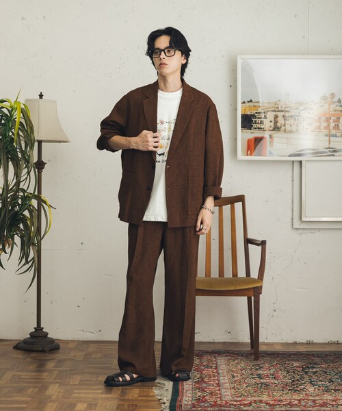 SENSE OF PLACE by URBAN RESEARCH（センスオブプレイスバイアーバンリサーチ）の「ライトツイードイージーワイドスラックス（その他パンツ・メンズ・BLACK/BROWN・M/L）」の18枚目の写真