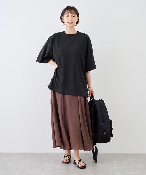 ROPE' PICNIC（ロペピクニック）の「【一部店舗限定】【Hanes × DODO JEAN】ビッグTシャツby THE DODO JEAN（Tシャツ/カットソー・レディース・ブラック/チャコール/ホワイト・F）」の6枚目の写真