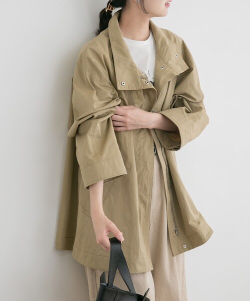 ITEMS URBANRESEARCH(アイテムズ アーバンリサーチ)の「テントラインハーフコート(テーラードジャケット・レディース・SAND/SAGE・Free)」の14枚目の写真