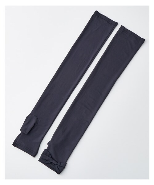 nissen（ニッセン）の「キシリトール加工UV＆接触冷感甲リボンアームカバー（手袋・メンズ・ブラック・Y）」の2枚目の写真