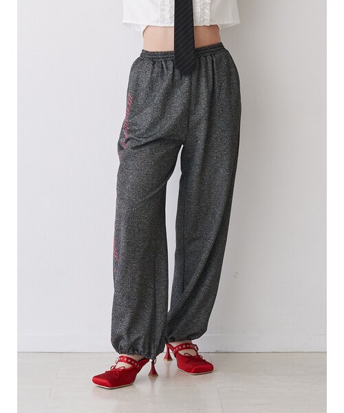 jouetie（ジュエティ）の「ラメスウェットルーズパンツ（セットアップ・レディース・グレー/ブラック/ピンク・M）」の6枚目の写真