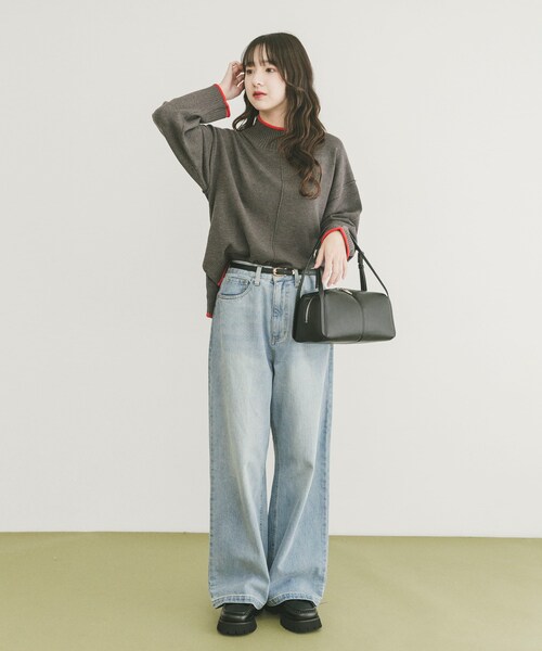 ITEMS URBANRESEARCH（アイテムズ アーバンリサーチ）の「『洗濯可/静電気防止』ハイショクハイネックニット（ニット/セーター・レディース・OFF/GRY/L.GRY/S.BLU/MOC/NVY・Free）」の21枚目の写真