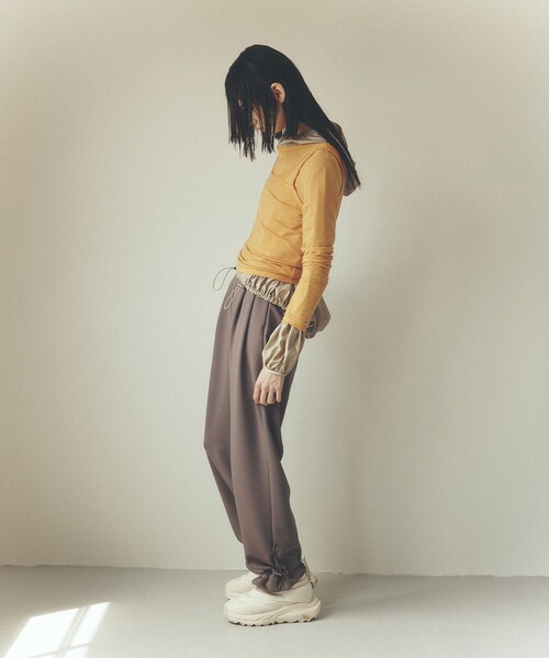 NERGY（ナージー）の「【SET】カシミアシルクレイヤードトップス（アンサンブル・レディース・ブラック/オフホワイト/ラベンダー/オレンジ・F）」の15枚目の写真