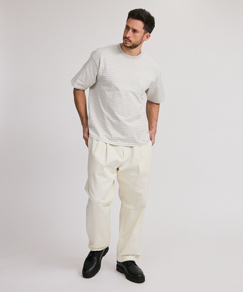 Saturdays NYC（サタデーズ ニューヨークシティ ）の「Multi Stripe Relax SS Tee（Tシャツ/カットソー・レディース・グレー/オリーブ・L/M/S/XL/XS）」の18枚目の写真