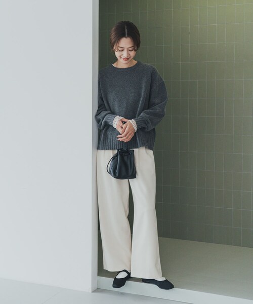 URBAN RESEARCH DOORS(アーバンリサーチドアーズ)の「ハミルトンウールクルーワイドプルオーバー(ニット/セーター・レディース・MINT/ORANGE/杢CCL・M)」の11枚目の写真