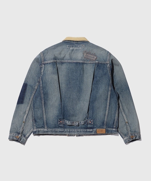 ADAM ET ROPE'(アダムエロペ)の「【KYOU/キョウ】ROEBUCK LEATHER Type-50s Jacket Different Edition(デニムジャケット・メンズ・ブラウン/ブルー系・1/2/3)」の19枚目の写真