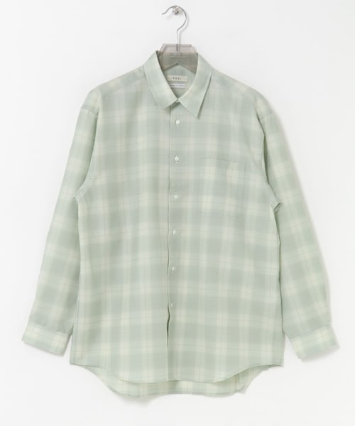 URBAN RESEARCH(アーバンリサーチ)の「FUJI WOOL CHECK STANDARD SHIRTS(シャツ/ブラウス・メンズ・BLUE/GREEN/ORANGE・5/6)」の2枚目の写真