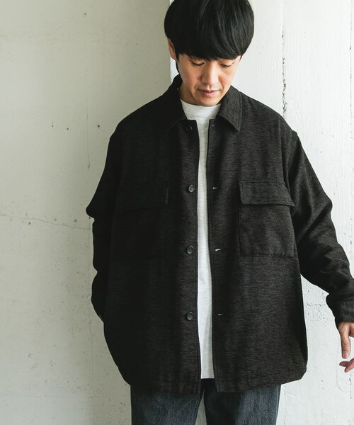 URBAN RESEARCH DOORS(アーバンリサーチドアーズ)の「モールシャツジャケット(テーラードジャケット・メンズ・OLIVE/CHARCOAL・M/L)」の6枚目の写真