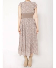 LAGUNAMOON | プリーツフラワーウエストリブワンピース(ワンピース)