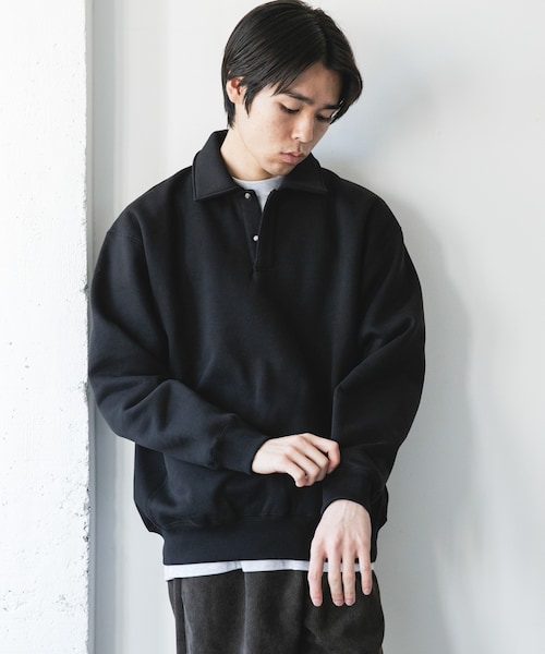 今季新作　裏起毛スウェットポロシャツ　L URBAN RESEARCH DOORS（アーバンリサーチドアーズ）の「裏起毛