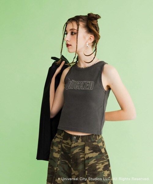 SENSE OF PLACE by URBAN RESEARCH（センスオブプレイスバイアーバンリサーチ）の「『別注』WICKED×SENSE OF PLACE　タンクトップ（タンクトップ・レディース・GREEN/PINK/GRAY・one）」の6枚目の写真