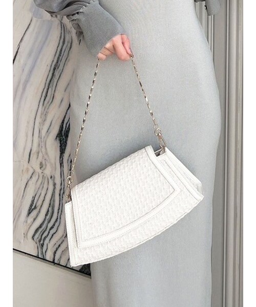 RESEXXY（リゼクシー）の「ツイードコンパクトバッグ（ハンドバッグ・レディース・アイボリー/ピンク/イエロー・F）」の4枚目の写真