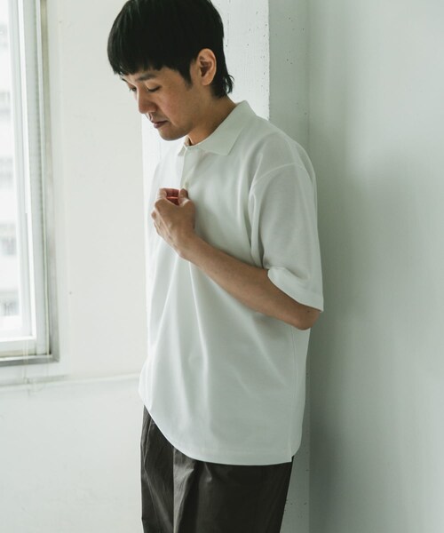 URBAN RESEARCH DOORS（アーバンリサーチドアーズ）の「『XLサイズ/WEB限定』『吸水速乾/接触冷感/イージーケア』クイックドライ 鹿の子 ポロシャツ（ポロシャツ・メンズ・BLUE GRAY/WHITE/BLACK・M/L/XL）」の7枚目の写真