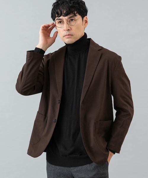 URBAN RESEARCH ROSSO（アーバンリサーチロッソ）の「『XLサイズあり』ピーチツイルストレッチシングルジャケット（テーラードジャケット・メンズ・DARK BROWN/NAVY/BLACK・M/L/XL）」の2枚目の写真