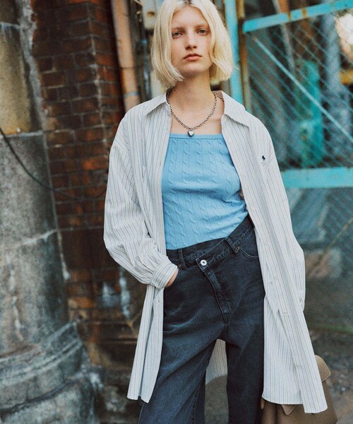 VIS（ビス）の「【POLO BCS】VIS別注ウエストタックフレアワンピース/WEB限定（ワンピース・レディース・ホワイト系/ベージュ/ブルー系・F）」の6枚目の写真