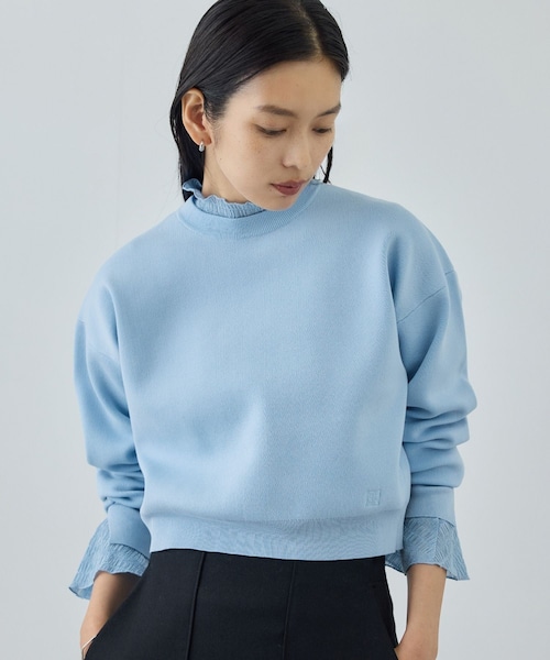 ROPE'（ロペ）の「スウェットライクコンパクトニットプルオーバー/イージーケア（スウェット・レディース・キナリ/ネイビー/サックス/ピンク・F）」の22枚目の写真