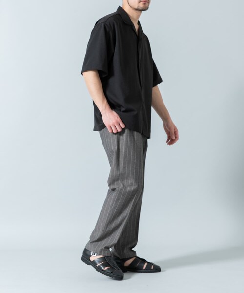 URBAN RESEARCH ROSSO（アーバンリサーチロッソ）の「『WEB限定』『セットアップ対応/XLサイズあり』リネンライクオープンカラー半袖オーバーシャツ（シャツ/ブラウス・メンズ・BLACK/LIGHT GRAY/NAVY・M/L/XL）」の20枚目の写真