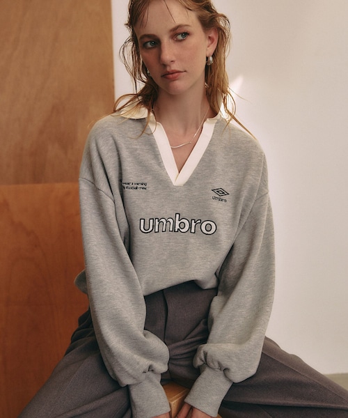 VIS（ビス）の「【umbro】VIS別注ユニフォームスウェット（スウェット・レディース・ライトグレー/オフホワイト/ネイビー・F）」の7枚目の写真