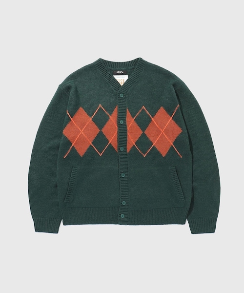 ADAM ET ROPE'(アダムエロペ)の「【RICE NINE TEN/ライス ナイン テン】ARGYLE CARDIGAN(カーディガン/ボレロ・メンズ・ダークグリーン/ネイビー/ワイン・1/2)」の7枚目の写真