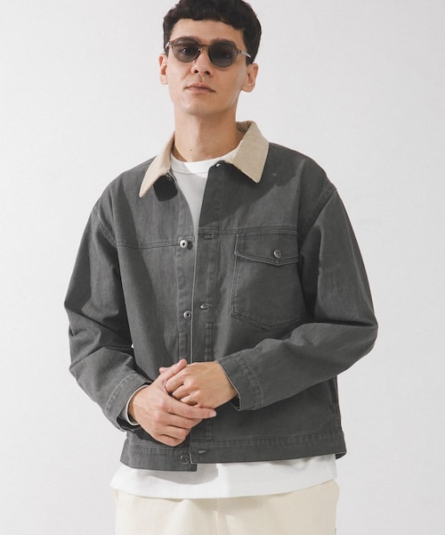 URBAN RESEARCH Sonny Label（アーバンリサーチサニーレーベル）の「ウォッシュドツイル襟切替ジャケット（ブルゾン・メンズ・アイボリー/ベージュ/チャコール・M/L）」の2枚目の写真