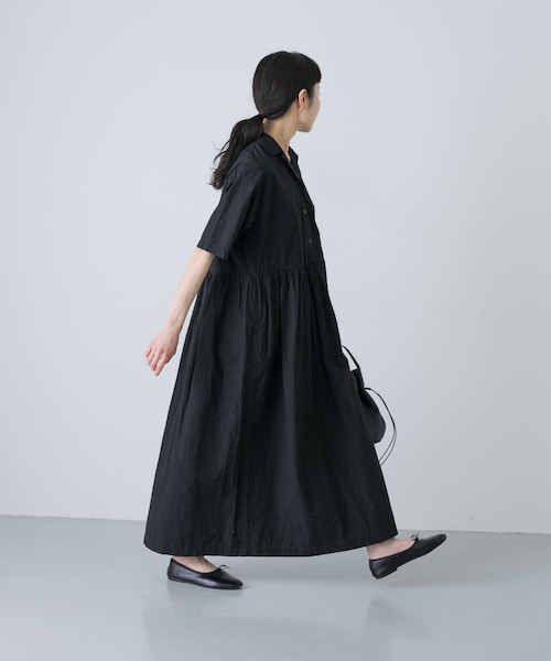 かぐれ（カグレ）の「オープンカラーシャツワンピース（ワンピース・レディース・NAVY/BLACK・Free）」の6枚目の写真