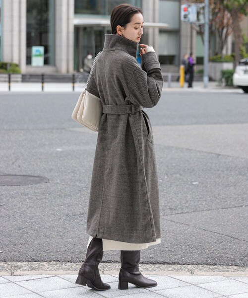 SENSE OF PLACE by URBAN RESEARCH(センスオブプレイスバイアーバンリサーチ)の「スタンドカラーロングコート(テーラードジャケット・レディース・BRN×MOC/GRAY/BLACK・S/M)」の16枚目の写真