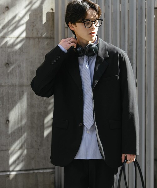 SENSE OF PLACE by URBAN RESEARCH(センスオブプレイスバイアーバンリサーチ)の「『ユニセックス』『セットアップ対応』 CARREMANテーラードジャケット(テーラードジャケット・メンズ・BLACK/CHARCOAL・M/L)」の6枚目の写真