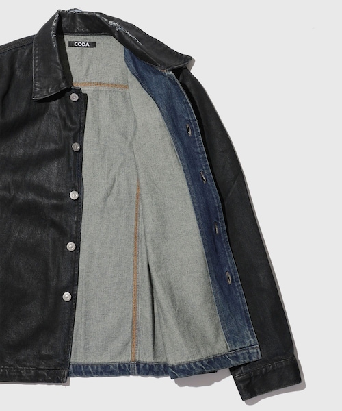 ADAM ET ROPE'(アダムエロペ)の「【CODA/コーダ】WAXED OFFSET DENIM TIERED JACKET(デニムジャケット・メンズ・ネイビー系・0/1/2)」の11枚目の写真