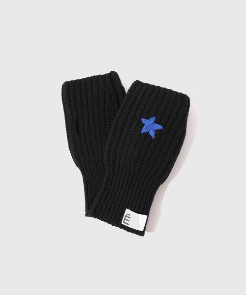 ADAM ET ROPE'(アダムエロペ)の「【Etudes Studio/エチュードストゥディオ】RIBBED MITTENS STAR(手袋・メンズ・ブラック/ベージュ・F)」の1枚目の写真