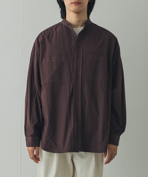 URBAN RESEARCH DOORS（アーバンリサーチドアーズ）の「STILL BY HAND　GARMENTDYE BANDCOLLAR SHIRTS（シャツ/ブラウス・メンズ・ECRU/INK BLACK/SLATE GREY/BROWN・46/48）」の21枚目の写真