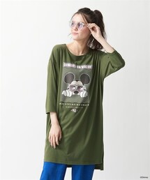 nissen | 大きいサイズゆるシルエット七分袖プリントチュニック／ディズニー(チュニック)