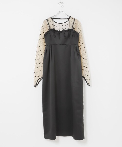 URBAN RESEARCH ROSSO（アーバンリサーチロッソ）の「ANDRESD　RIBBONS DRESS×SHEER TOPS（ワンピース・レディース・NAVY/BLACK・M）」の14枚目の写真