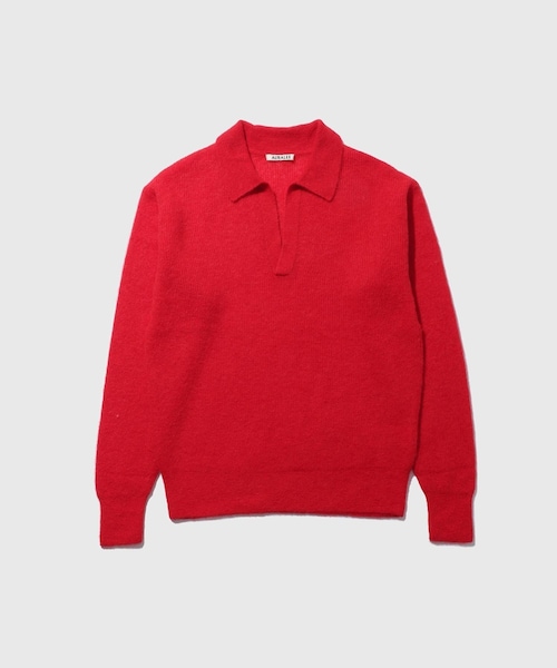 ADAM ET ROPE'(アダムエロペ)の「【AURALEE/オーラリー】BABY SURI ALPACA SHEER KNIT SKIPPER POLO(ニット/セーター・メンズ・グリーン/ネイビー/レッド・3/4)」の12枚目の写真