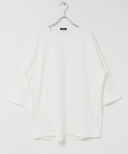 ITEMS URBANRESEARCH(アイテムズ アーバンリサーチ)の「TCポンチ 7分袖 カットソー(Tシャツ/カットソー・メンズ・WHITE/BLACK/D.BROWN/D.PINK・M/L)」の1枚目の写真