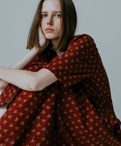 かぐれ（カグレ）の「MEYAME　PRINT SUMMER DRESS（ワンピース・レディース・BLACK/BURGUNDY・Free）」の17枚目の写真