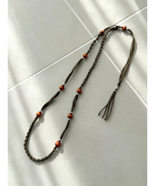Ungrid（アングリッド）の「ウッドコンビネックレス（ネックレス・レディース・ブラック/ブラウン・F）」の4枚目の写真