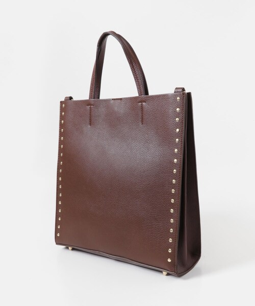 URBAN RESEARCH ROSSO（アーバンリサーチロッソ）の「AULENTTI　スタッズスクエアバッグ（ハンドバッグ・レディース・BEIGE/BROWN・Free）」の7枚目の写真