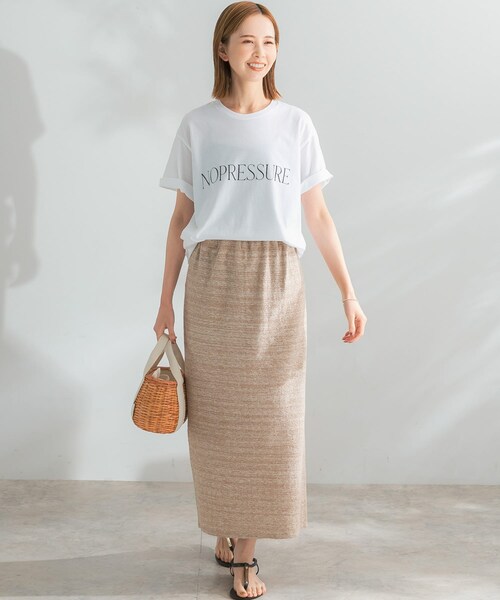 URBAN RESEARCH ROSSO（アーバンリサーチロッソ）の「ランダムパイルスリットスカート（スカート・レディース・MIX BLUE/MIX BEIGE/NAVY・FREE）」の11枚目の写真