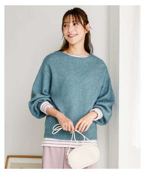 nissen（ニッセン）の「ふんわり柔らかシャギーゆるニット（ニット/セーター・レディース・チャコールグレー/ピンク/ベージュ/ブルーグレー・L~LL相当/3L~4L相当/5L~6L相当/8L相当/10L相当）」の12枚目の写真