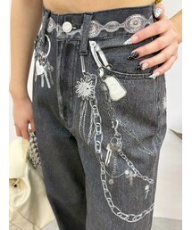 フェイクグラフィックワイドパンツ
